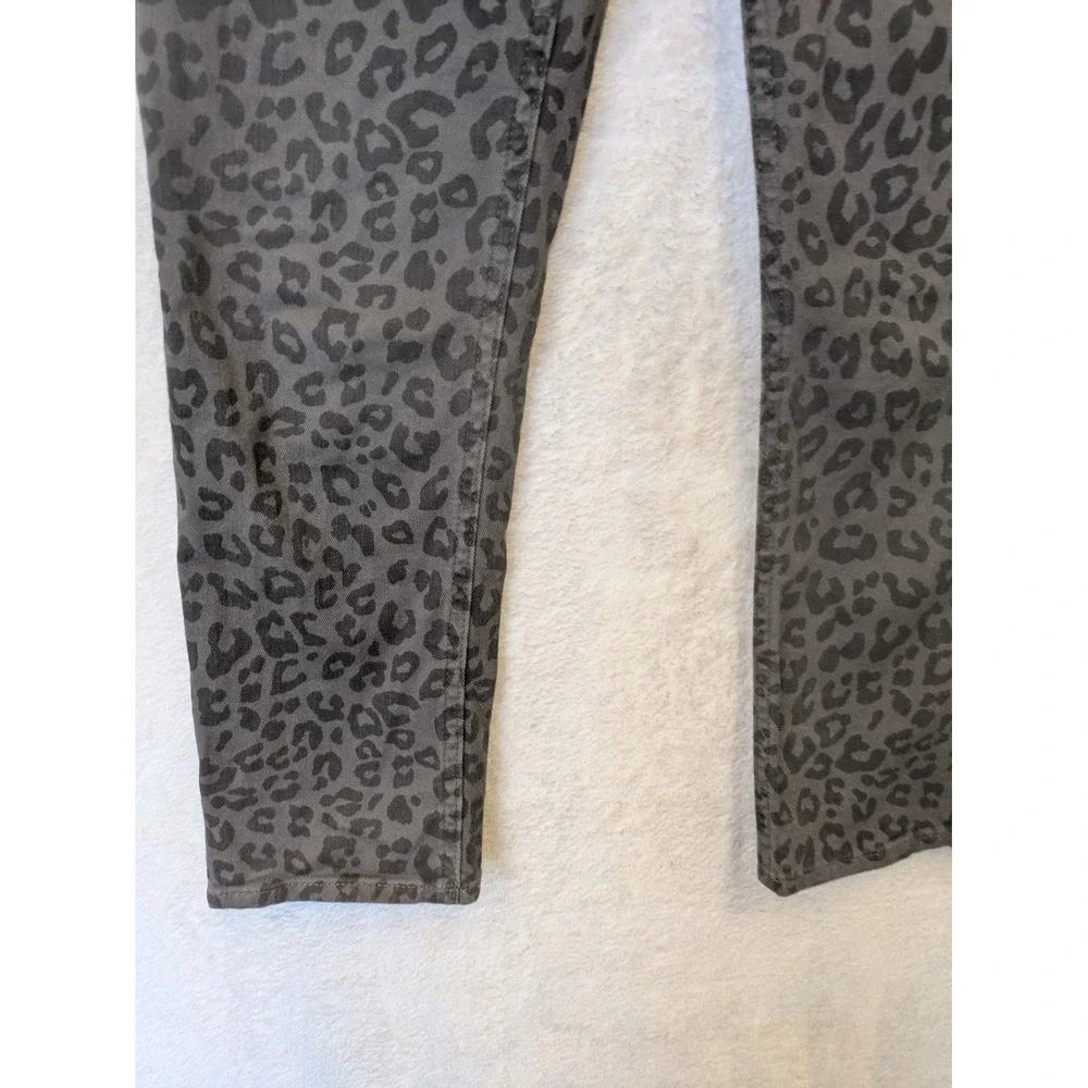 Gap Vintage Slim Sky High Jeans Women's 2 Gray Black Leopard Animal Print